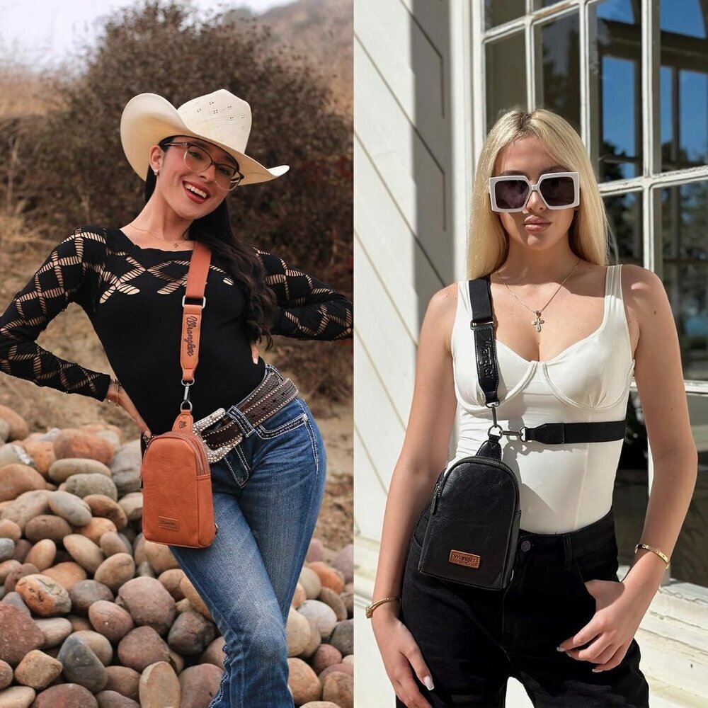 Small Crossbody Sling Bag Vegan Leather Adjustable Compact Travel Gift - Picture 2 of 8